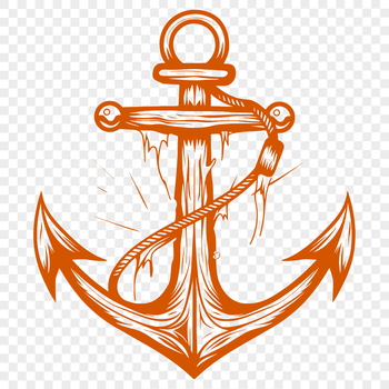 Nautical anchor symbol in vector format