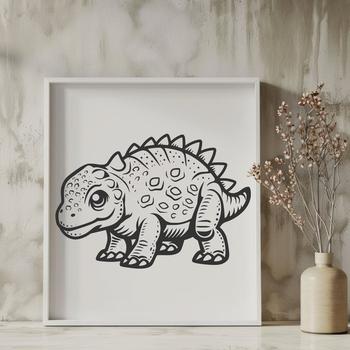 Artistic Dinosaur - Laser Cutter PNG