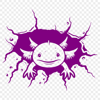 A profile view of a axolotl's head, depicted in simple vector graphics.