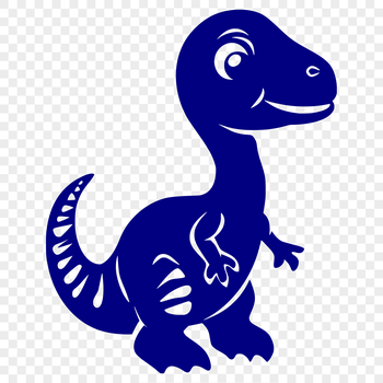 A detailed illustration of a baby prehistoric dinosaur with full body features.