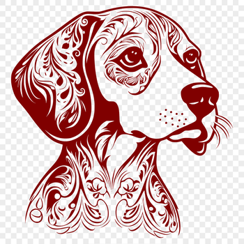 An illustration of a Beagle's head, ideal for use as clip art in vector designs.