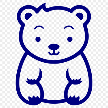 A simple line drawing of a cute bear depicted in full body pose.