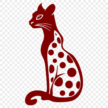 A sitting ocelot with a distinctive coat pattern.