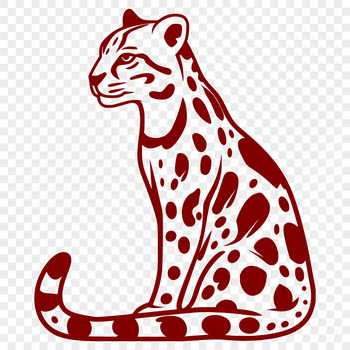 A full-body illustration of an ocelot in a naturalistic pose, featuring a big cat species from South America.