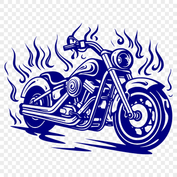 Illustrated motorcycle graphic designed as vector art, suitable for digital cutting and laser engraving.