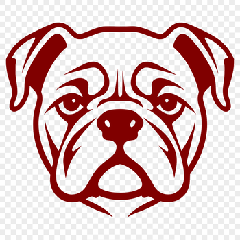 Illustrative illustration of a bulldog's head, suitable for vector art and digital design.