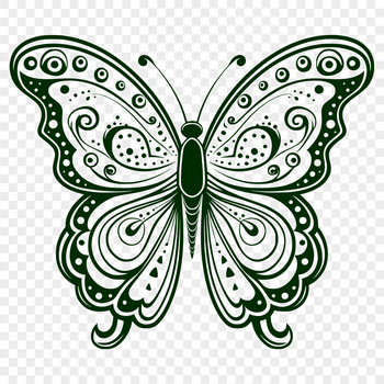 A colorful, full-body illustration of a butterfly, suitable for graphic design projects.