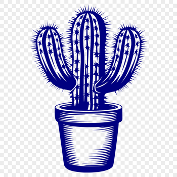 A stylized illustration of a cactus, suitable for vector art designs.