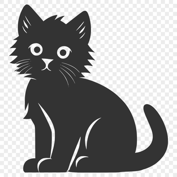 A sitting cat with full body visible, suitable as vector art for various designs.
