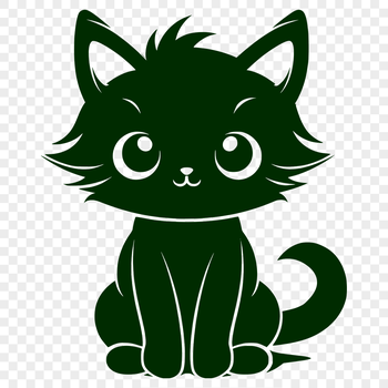 A vector illustration of a domestic cat in a sitting position, suitable for various design applications.