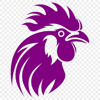 An outline vector drawing of a farm animal, depicting the features of a chicken's body.