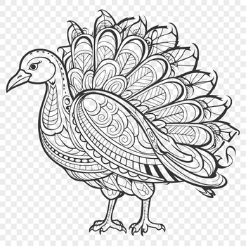 A full-body illustration of a turkey, suitable for various design projects.