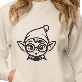 Unique Elf Wearing Glasses DXF