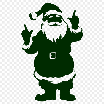 A standing Santa Claus figure in traditional Christmas attire.