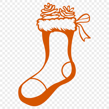 A festive stocking design featuring traditional Christmas motifs, suitable for vector art projects.