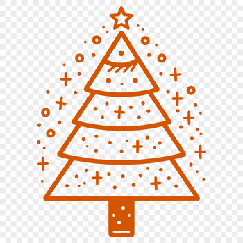 Illustrated Christmas tree design in vector format.
