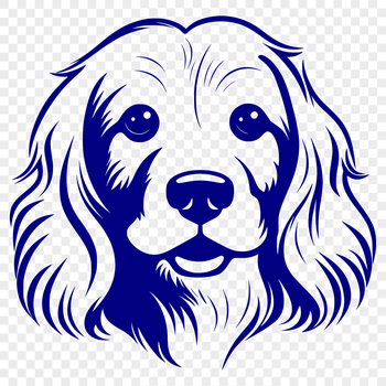 A close-up illustration of a Cocker Spaniel's head with floppy ears.