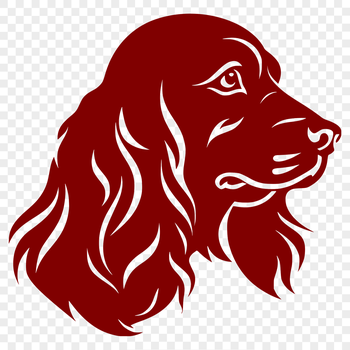 A breed-standard illustration of a Cocker Spaniel's head in vector format.