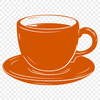 Simple illustrated cup design for craft projects.