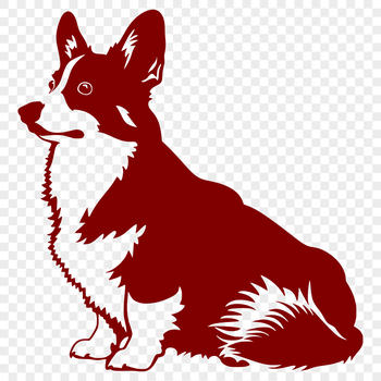 A high-quality illustration of a corgi in full body pose sitting on its haunches.