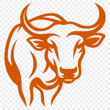 Simple line drawing of a cow's head, suitable for vector art projects.