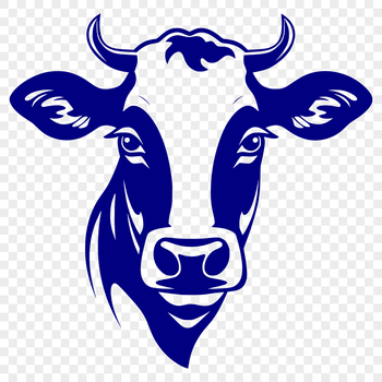 Vector illustration of a cow's head, suitable for crafting and design projects.
