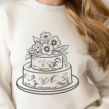 A colorful birthday cake decorated with floral designs.