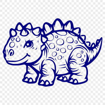 A vector design of a large dinosaur in a standing position with textured skin.