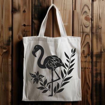 A detailed, full-body illustration of a flamingo standing on one leg, suitable for various design applications.