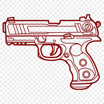 A detailed illustration of a firearm, suitable for vector design and cutting machine applications.