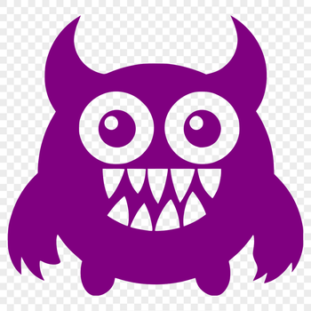 A small, colorful monster with a sweet expression, suitable for Halloween decorations or crafts.
