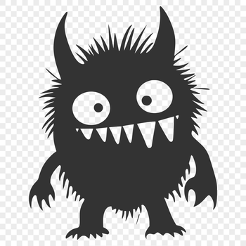 A small, adorable monster character designed as vector art, suitable for cutting out with a Cricut or laser cutter.