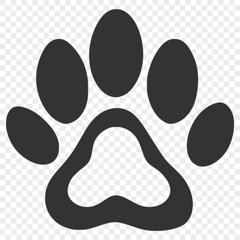 Illustrated paw impression for graphic projects and crafts.