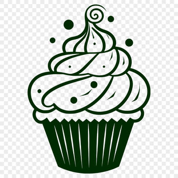 Illustrated cupcake design made in vector format for various graphic uses.