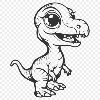 A small, prehistoric baby dinosaur in full body pose, suitable for clip art and vector design projects.