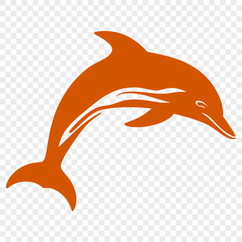 An SVG design featuring a realistic dolphin figure, suitable for various applications including art and craft projects.