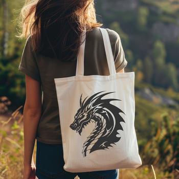 A stylized illustration of a mythical creature's head, created as a vector design for digital and print use.