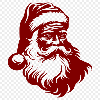 A vector illustration of Father Christmas in a festive red suit.