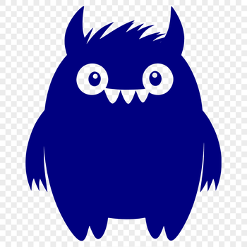 A playful, cartoon-style monster character designed for creative projects.