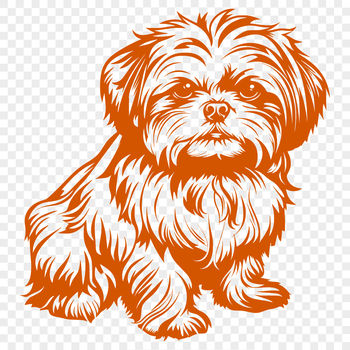 A sitting Shih Tzu dog depicted in detailed vector art.