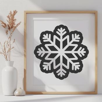 A delicate six-pointed star-shaped winter decoration with intricate patterns and lines.