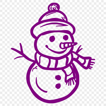 A simple vector design of a snowman, suitable for winter-themed projects.