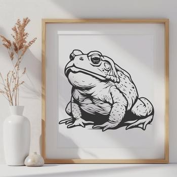 Vector illustration of a full body toad with detailed features.