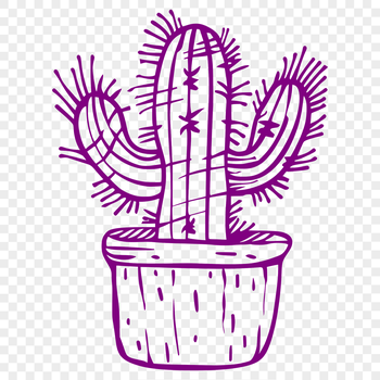 A stylized illustration of a cactus plant, suitable for vector graphics and design applications.