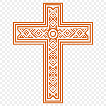 Ornate cross with intricate details, suitable for vector design and cutting machine use.