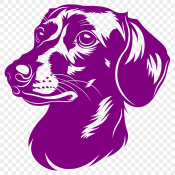 A small dog breed known as a dachshund, depicted in a clean and simple vector design.