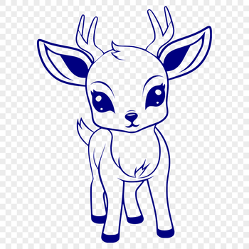 A detailed illustration of a full-body deer in a vector format.