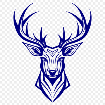 A digital illustration of a deer's head with detailed features.