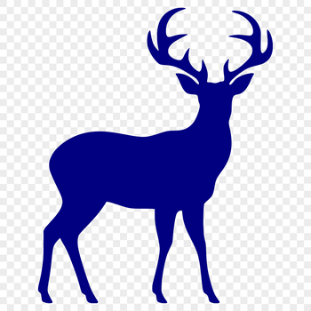 A detailed silhouette of a deer, suitable for vector design and cutting machine projects.