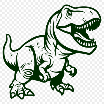A prehistoric dinosaur with its full body visible, suitable for vector art and design projects.